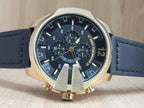 Diesel DZ4344 Mega Chief Chronograph Men's Watch – Black Dial & Black Leather Strap