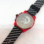 Diesel DZ4526 Mega Chief Chronograph Men's Watch – Black Dial & Red Rubber Strap
