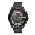 Diesel DZ4479 Mega Chief Chronograph Men's Watch – Grey Dial & Black Steel Strap