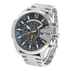 Diesel DZ4465 Mega Chief Chronograph Men's Watch – Blue Dial & Silver Stainless Steel Strap