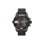Diesel DZ7291 Little Daddy Chronograph Men's Watch – Black Dial & Black Leather Strap