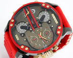 Diesel DZ7430 Mr. Daddy 2.0 Chronograph Men's Watch – Grey Dial & Red Rubber Strap