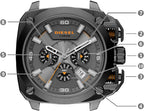 Diesel DZ7344 BAMF Chronograph Men's Watch – Gray Dial & Gray Stainless Steel Strap