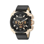 Diesel DZ7346 BAMF Chronograph Men's Watch – Black Dial & Black Leather Strap