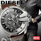 Diesel DZ4290 Mega Chief Chronograph Men's Watch – Black Dial & Brown Leather Strap