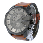 Diesel DZ4463 Mega Chief Chronograph Men's Watch – Grey Dial & Brown Leather Strap
