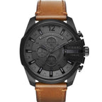 Diesel DZ4463 Mega Chief Chronograph Men's Watch – Grey Dial & Brown Leather Strap