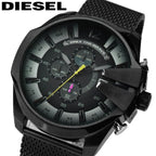 Diesel DZ4514 Mega Chief Chronograph Men's Watch – Black Dial & Black Mesh Bracelet