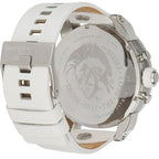 Diesel DZ7265 Badass Chronograph Men's Watch – White Dial & White Leather Strap