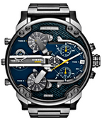 Diesel DZ7331 Big Daddy 2.0 Chronograph Men's Watch – Blue Dial & Grey Stainless Steel Strap