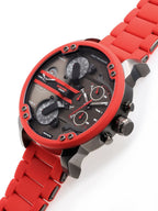 Diesel DZ7370 Mr. Daddy 2.0 Chronograph Men's Watch – Black Dial & Red Silicone Strap