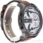 Diesel DZ7394 Mr. Daddy 2.0 Chronograph Men's Watch – Silver Dial & Brown Leather Strap