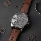 Diesel DZ7413 Mr. Daddy Chronograph Men's Watch – Grey Dial & Brown Leather Strap