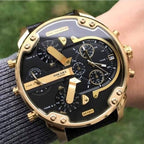 Diesel DZ7371 Mr. Daddy Chronograph Men's Watch – Black Dial & Black Leather Strap