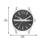 Armani Exchange Hampton AX2103 Men's Chronograph Watch – Black Dial with Silver-Tone Stainless Steel Strap
