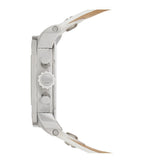 Diesel DZ7265 Badass Chronograph Men's Watch – White Dial & White Leather Strap