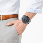 Diesel DZ4329 Mega Chief Chronograph Men's Watch – Blue Dial & Black Stainless Steel Strap