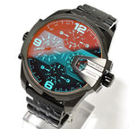 Diesel DZ7373 Uber Chief Chronograph Men's Watch – Red Dial & Black Steel Strap