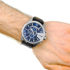 Diesel DZ4423 Mega Chief Chronograph Men's Watch – Blue Dial & Black Leather Strap