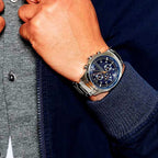 Armani Exchange Hampton AX2155 Men's Chronograph Watch – Blue Dial with Silver Stainless Steel Strap