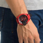 Diesel DZ4526 Mega Chief Chronograph Men's Watch – Black Dial & Red Rubber Strap
