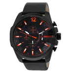 Diesel DZ4291 Mega Chief Chronograph Men's Watch – Black Dial & Black Leather Strap