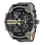 Diesel DZ7348 Mr. Daddy 2.0 Chronograph Men's Watch – Black Dial & Black Leather Strap