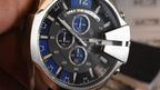 Diesel DZ4417 Mega Chief Chronograph Men's Watch – Blue Dial & Silver Stainless Steel Strap