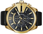Diesel DZ4344 Mega Chief Chronograph Men's Watch – Black Dial & Black Leather Strap