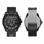 Diesel DZ4514 Mega Chief Chronograph Men's Watch – Black Dial & Black Mesh Bracelet