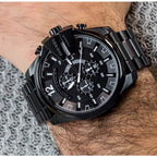 Diesel DZ4283 Mega Chief Chronograph Men's Watch – Black Dial & Black Steel Strap