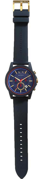 Armani Exchange Outerbanks AX1335 Men's Chronograph Watch – Blue Dial with Blue Silicone Strap