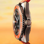 OMEGA Seamaster Planet Ocean 600M 42mm - Black and Orange on Orange Rubber Strap