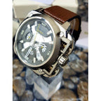 Diesel DZ7343 BAMF Chronograph Men's Watch – Beige Dial & Brown Leather Strap