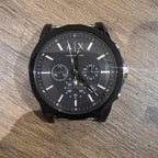 Armani Exchange Outerbanks AX1326 Men's Chronograph Watch – Black Dial with Black Silicone Strap