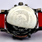 Diesel DZ7423 Mr. Daddy 2.0 Chronograph Men's Watch – Grey Dial & Red Rubber Strap