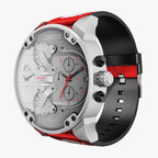 Diesel DZ7423 Mr. Daddy 2.0 Chronograph Men's Watch – Grey Dial & Red Rubber Strap