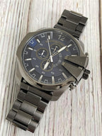 Diesel DZ4329 Mega Chief Chronograph Men's Watch – Blue Dial & Black Stainless Steel Strap