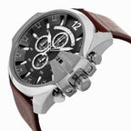 Diesel DZ4290 Mega Chief Chronograph Men's Watch – Black Dial & Brown Leather Strap