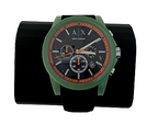 Armani Exchange Outerbanks AX1348 Men's Chronograph Watch – Black Dial with Black Silicone Strap
