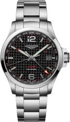 Longines Conquest V.H.P. GMT Black Carbon Men's Watch L3.728.4.66.6