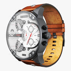 Diesel DZ7394 Mr. Daddy 2.0 Chronograph Men's Watch – Silver Dial & Brown Leather Strap
